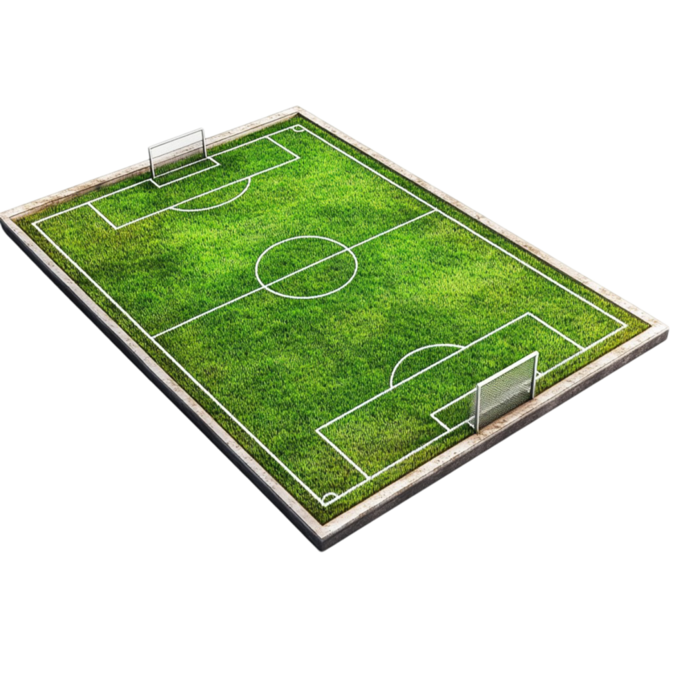 A Soccer Field On a Grassy Field With a Goal Transparent Background png