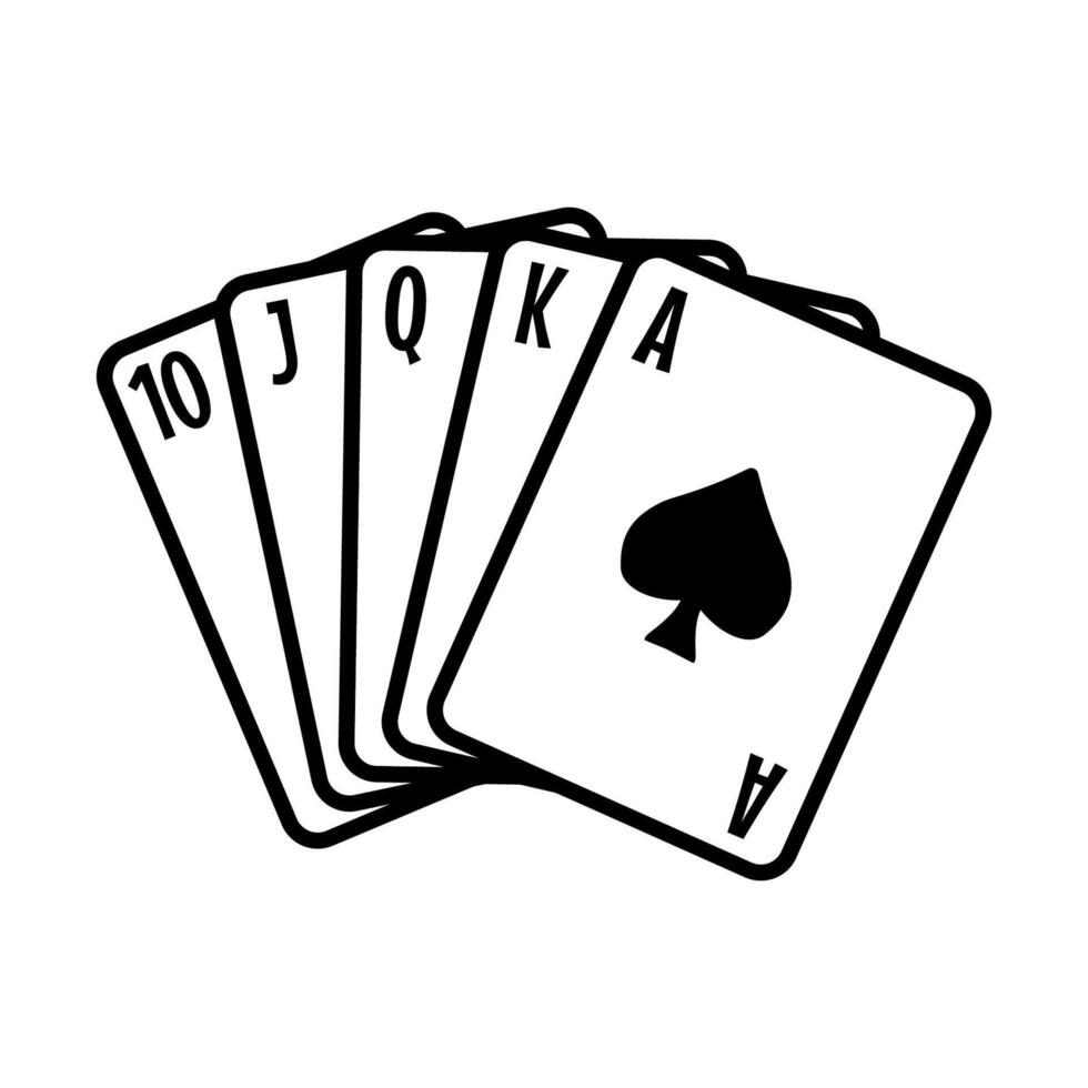 Royal straight flush of ace playing card vector