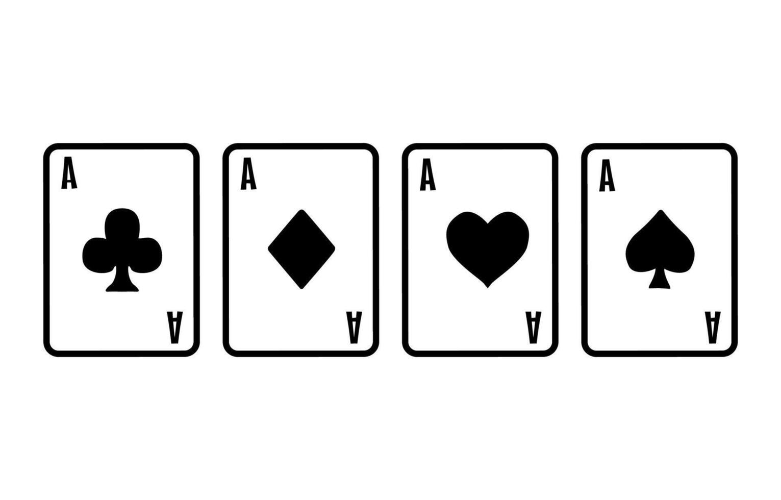 Set of black ace playing cards vector