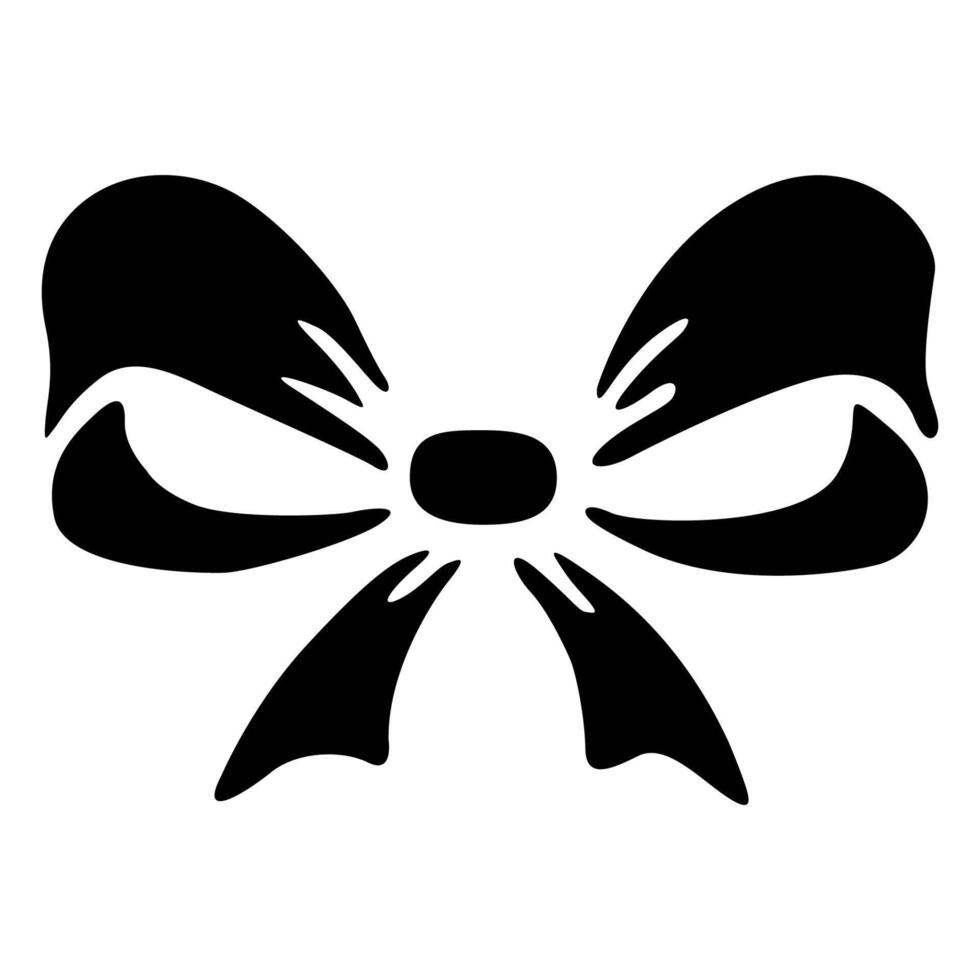 black bows Bowknots in hand drawn and flat styles vector