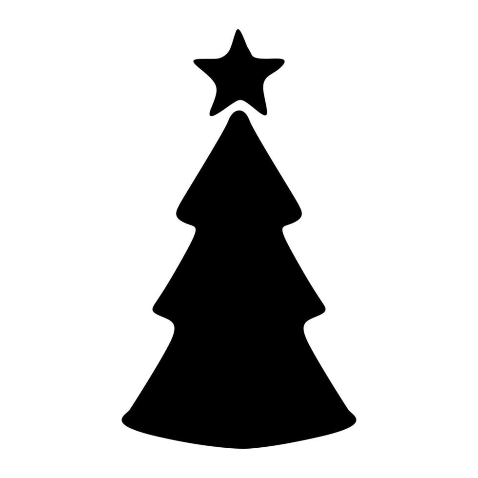 Christmas Tree Silhouette. Black silhouette vector