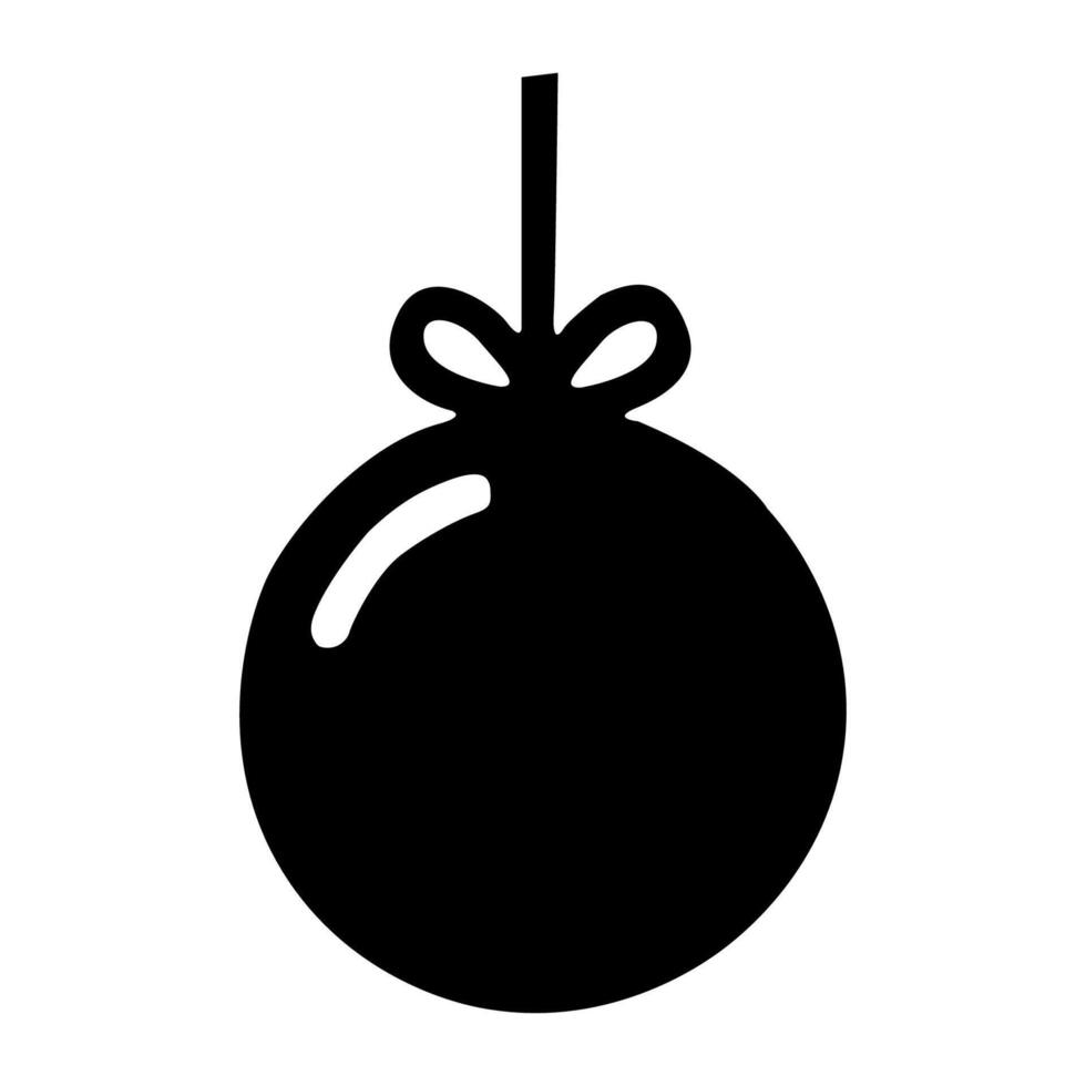 Black simple christmas ball vector