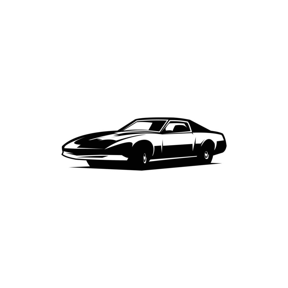 super premium design illustration of vintage car Knight Rider. isolated white background shown from the side. best for logo, badge, emblem, icon, sticker design. available in eps 10 vector