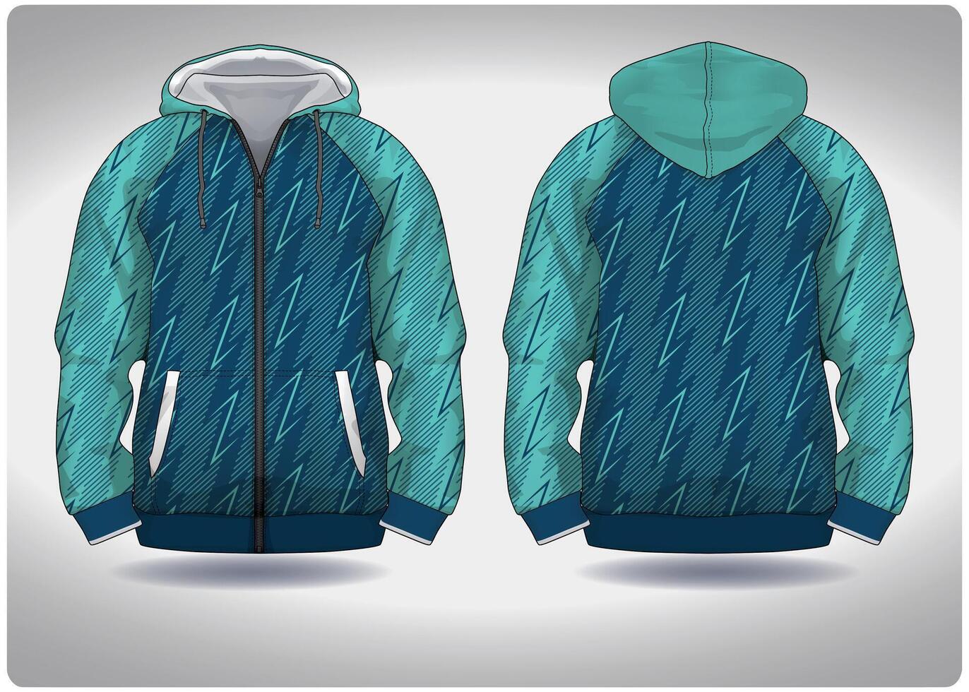 EPS jersey sports shirt .Mint green lightning strike pattern design, illustration, textile background for sports long sleeve hoodie vector