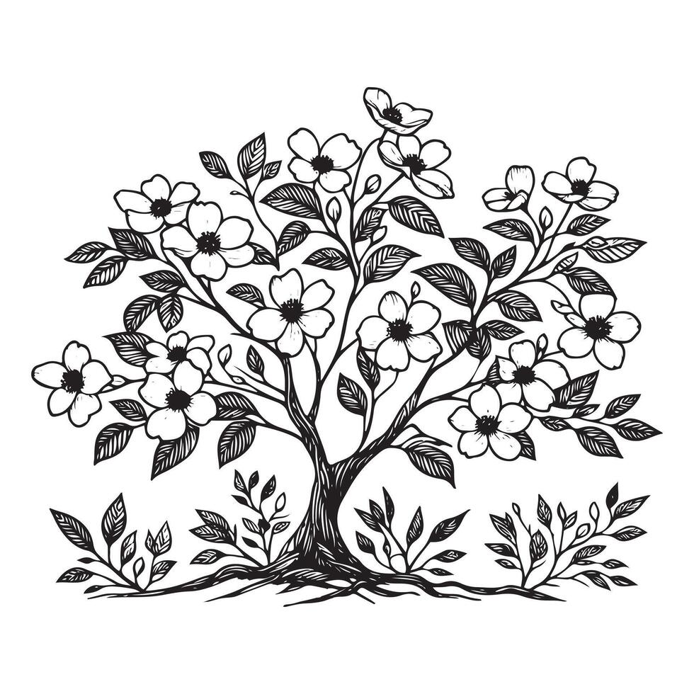 Minimalist Silhouette Tree Design vector