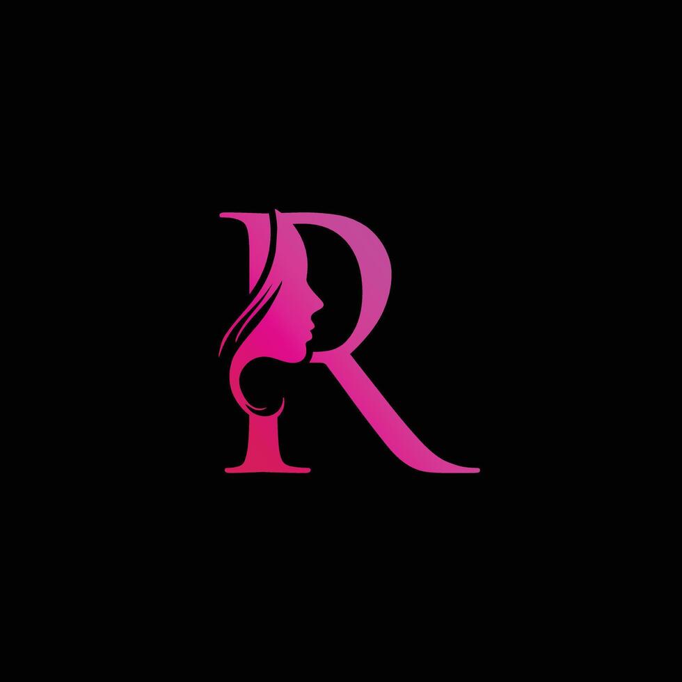 R beauty logo design, R spa logo desigin template vector