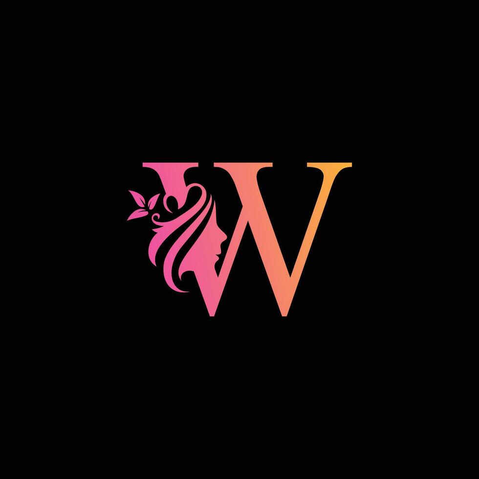 W beauty logo design, W spa logo desigin template vector