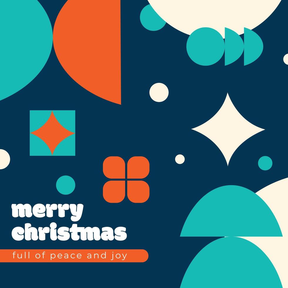 Christmas card in modern minimalist geometric style. New Year and Christmas greeting card design. vector