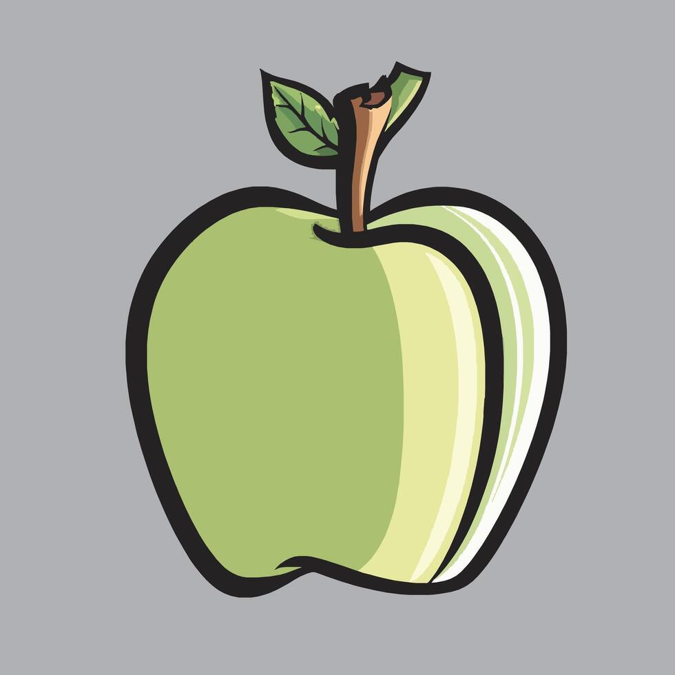 Vibrant Green Apple Illustrating Freshness and Nutrition vector