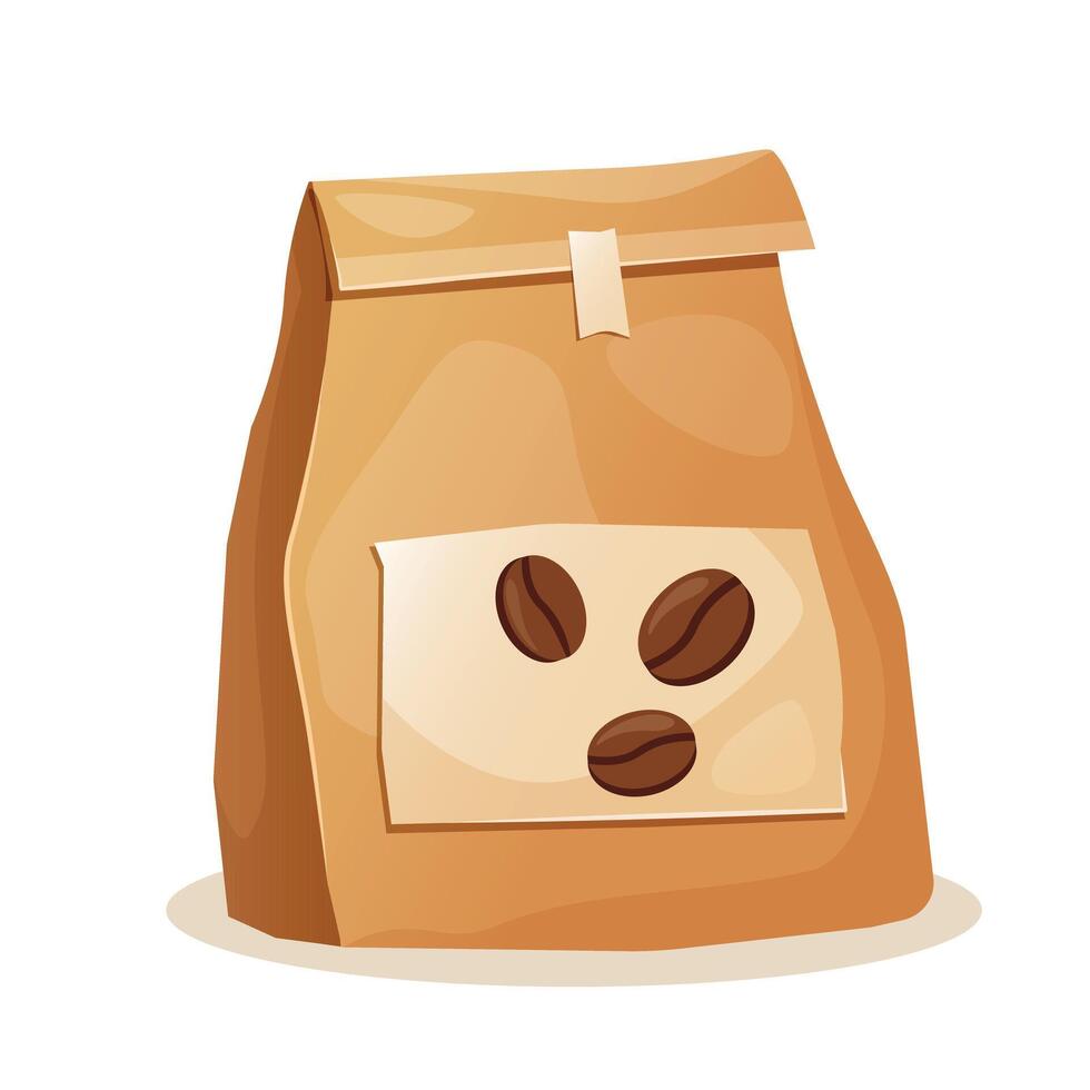illustration of coffee beans packaging isolated on a white background. vector