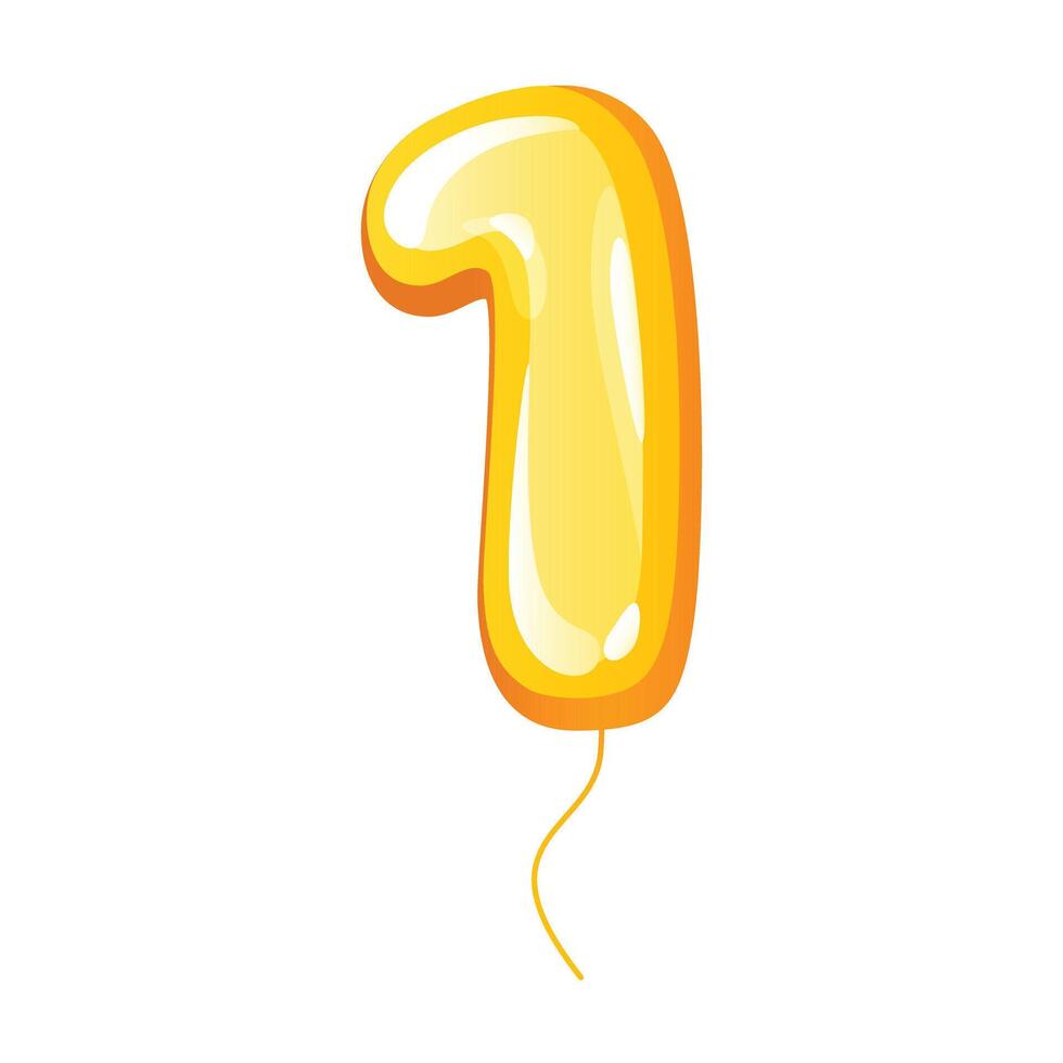 Birthday inflatable foil number balloon isolated on a white background. vector