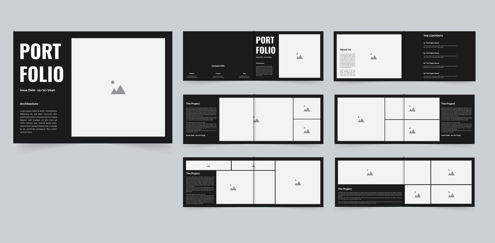 Architecture portfolio landscape portfolio brochure design or project portfolio vector