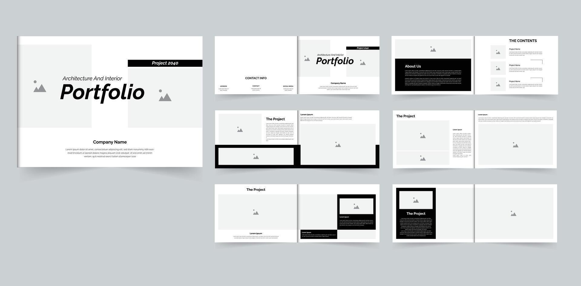 Architecture portfolio design modern landscape portfolio layout design vector