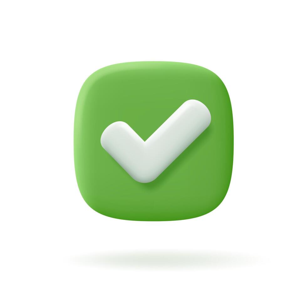 Realistic right check mark, affirmation concept. vector