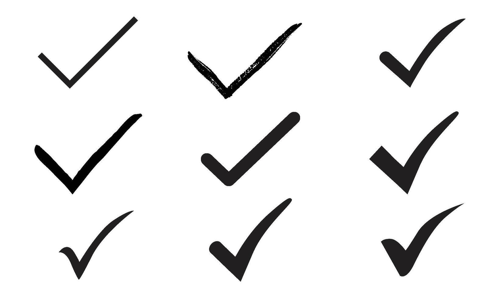 set of black tick vector