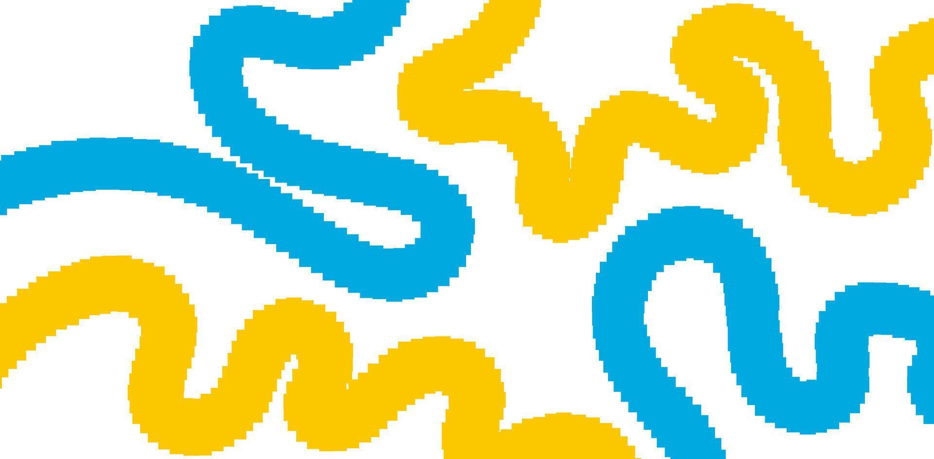 Pixeled lined pattern background. Abstract shapes with fun colored elements. Kids graphic art. vector