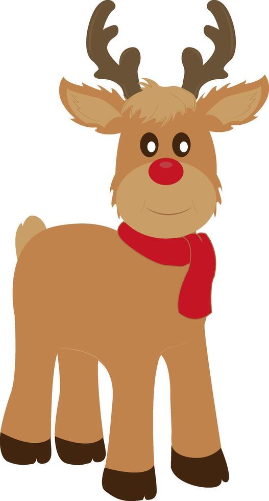 Winter magic. Cute cartoon Christmas reindeer. Cheerful and friendly character that evokes a festive mood. A fairy tale character that embodies the spirit of the holiday and magic. vector