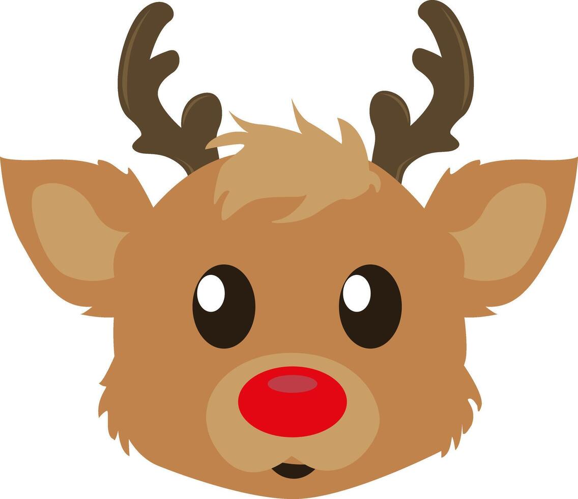 Reindeer face. Little reindeer. Cute reindeer. Charming and friendly baby reindeer that is associated with warmth and care. A fairy tale character. A symbol Christmas, coziness and joy. vector