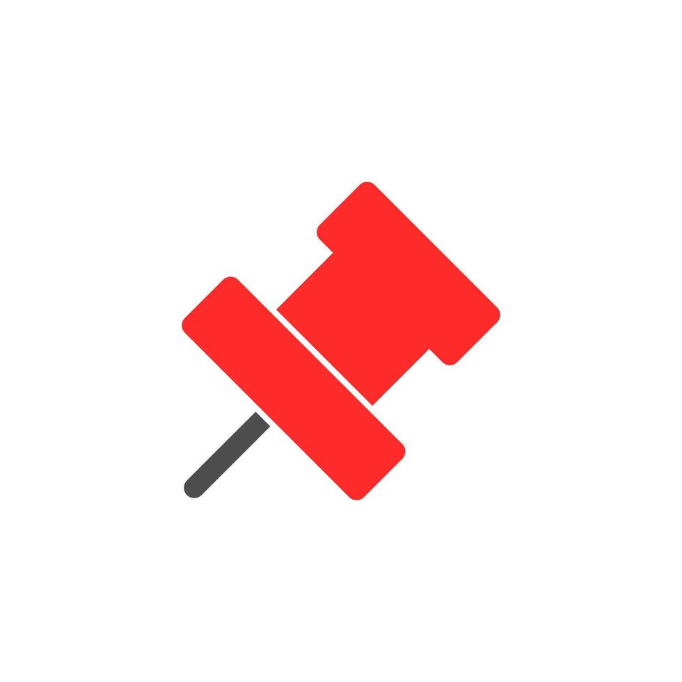 Push pin icon. Pin icon flat icon style vector