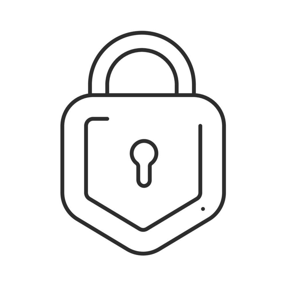 Lock icon with editable stroke. Cyber security vector