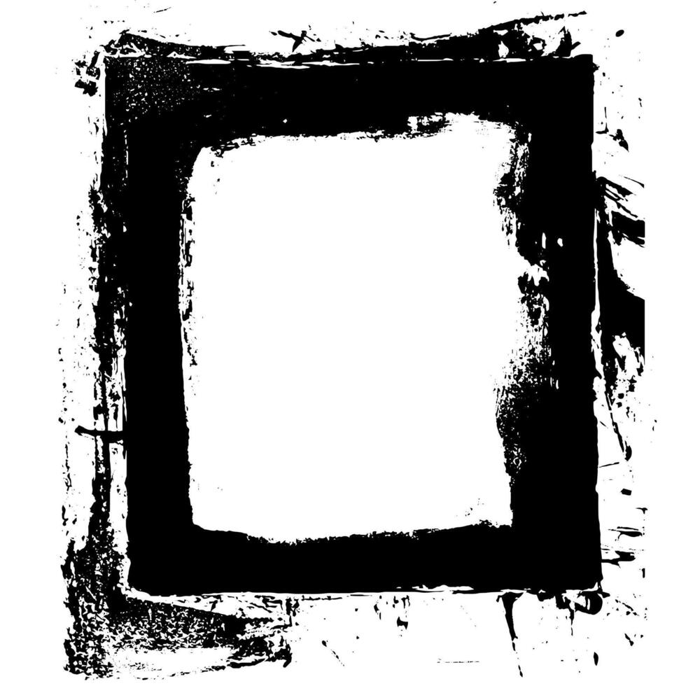 distressed square frame with ink border and rough brush strokes. Hand-drawn outline and sketch texture with torn corners, and a grunge effect. vector