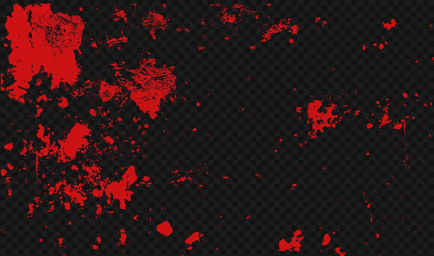 blood splatter and splash with red ink stains. Horror design featuring drips, spatter, and wine puddle. Realistic texture on transparent background as a . vector