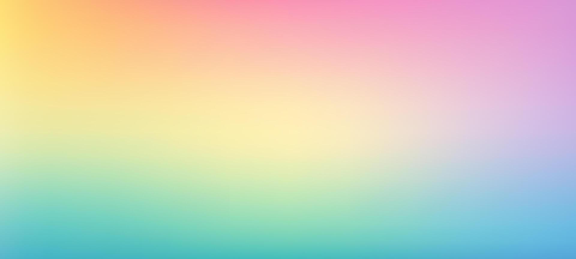 Trendy ombre rainbow background with bright blurry Y2K effect. Soft holographic gradient in pastel pink, blue, and yellow, with iridescent chrome and neon accents. vector