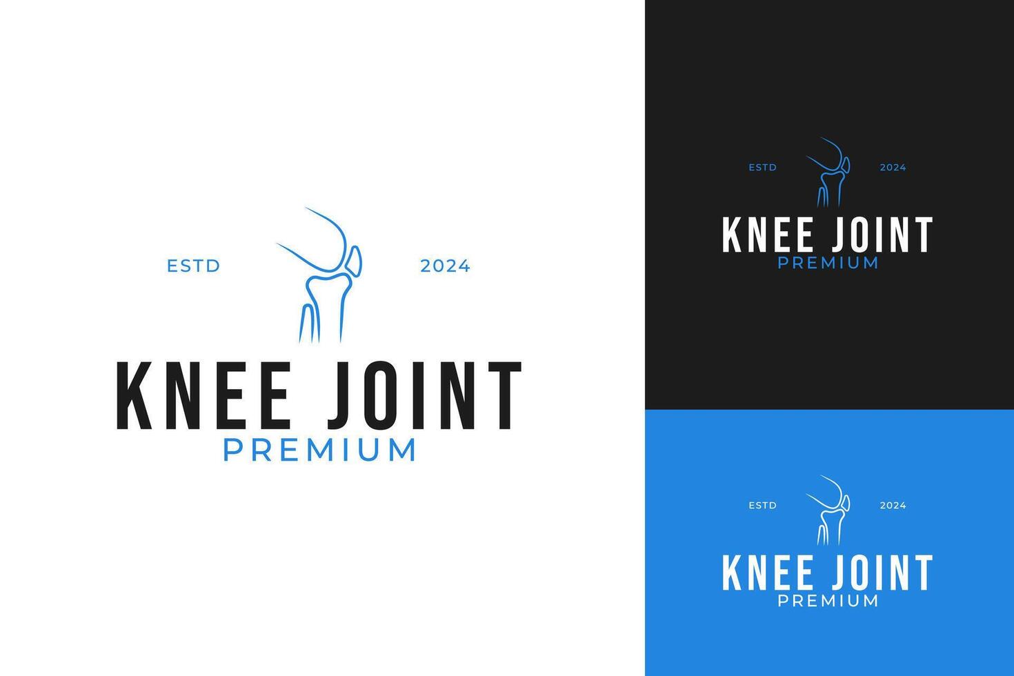 Line art of knee joint bone logo design concept template illustration vector