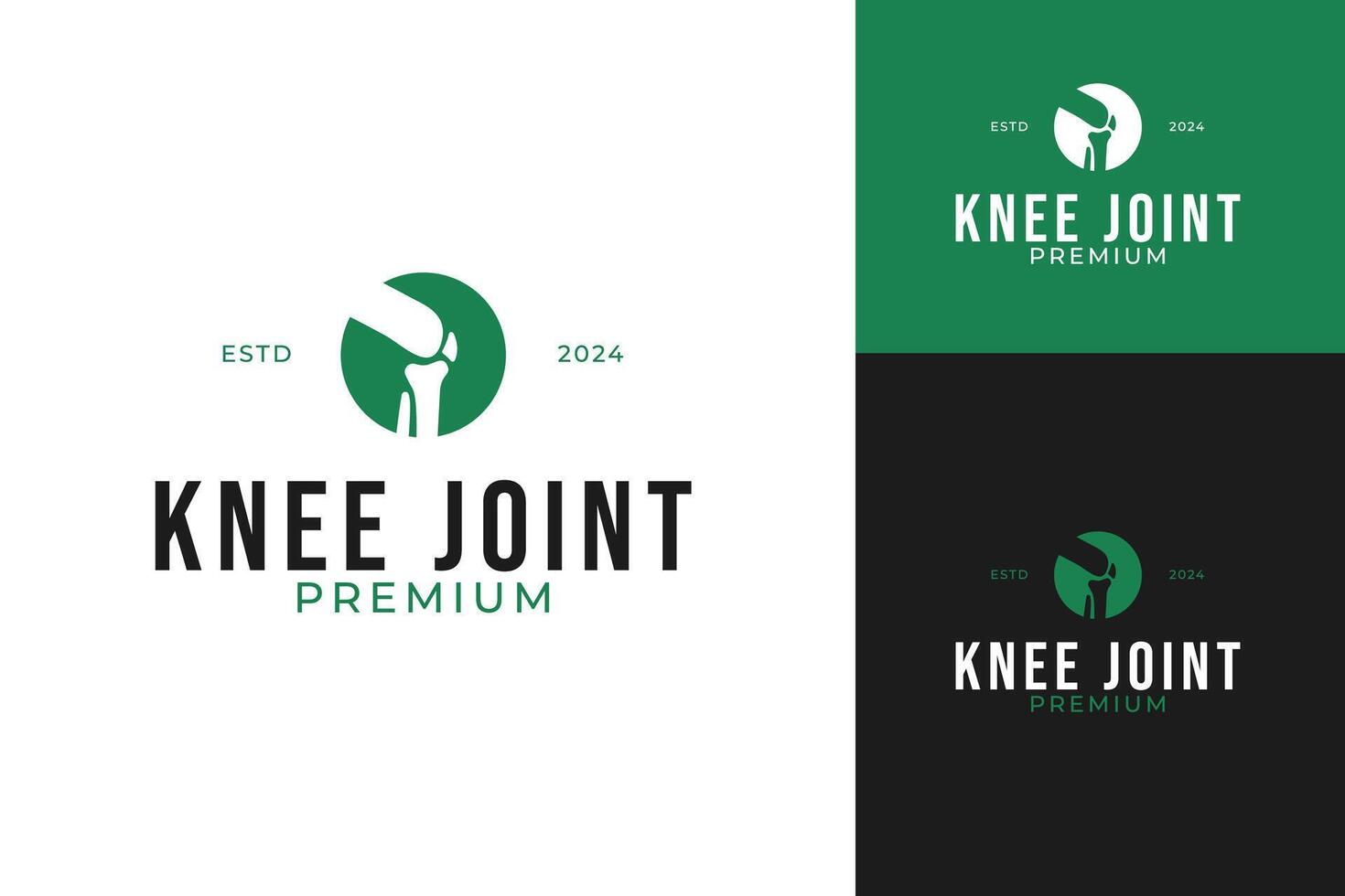 Circle with knee joint bone logo design concept template illustration vector