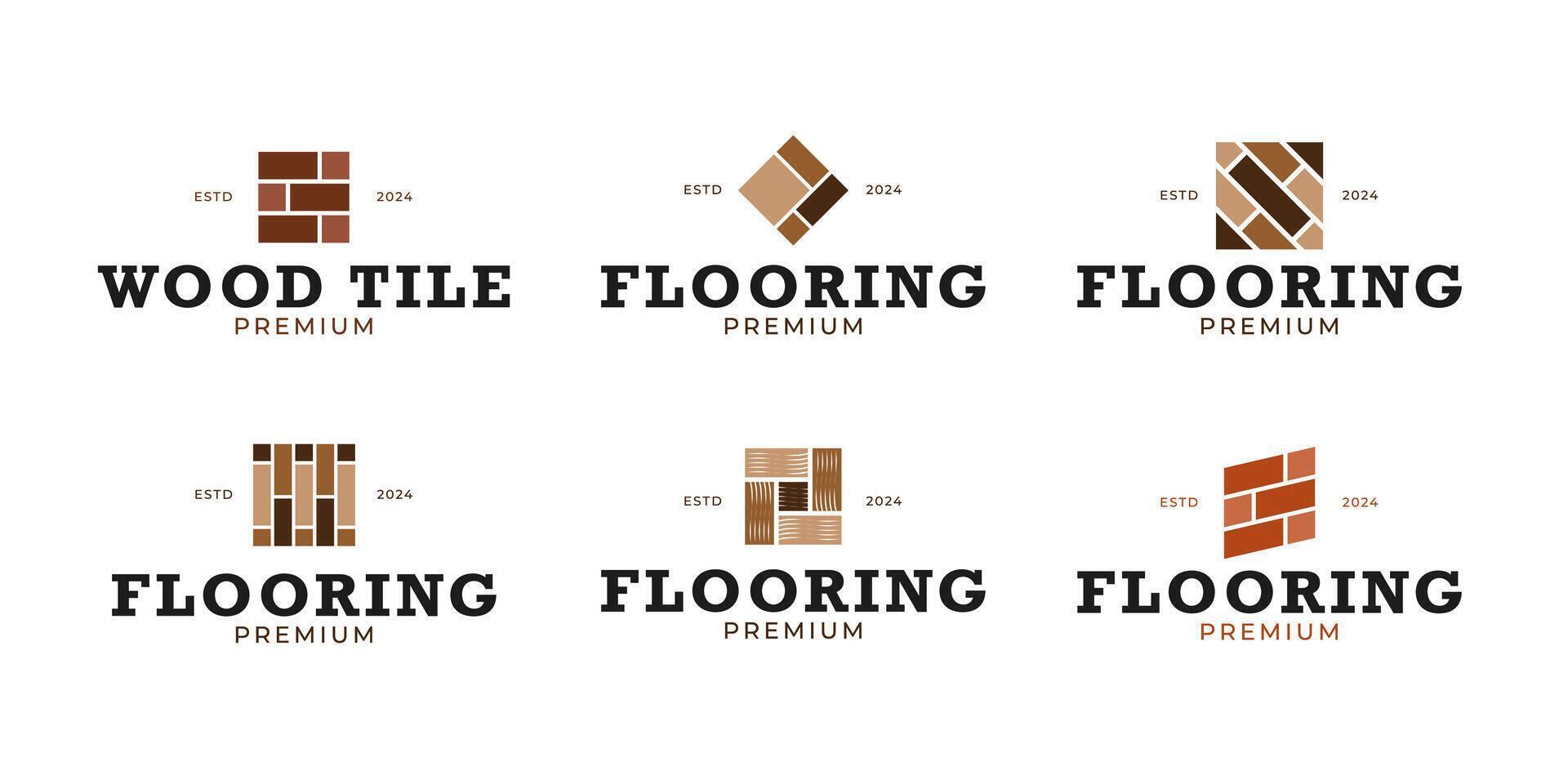 Set of wood flooring tile logo design concept illustration idea vector