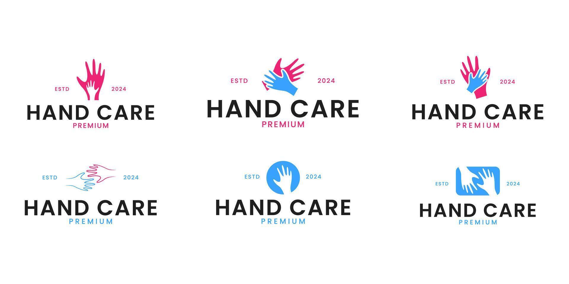 Set of hand care logo design collection concept template illustration vector