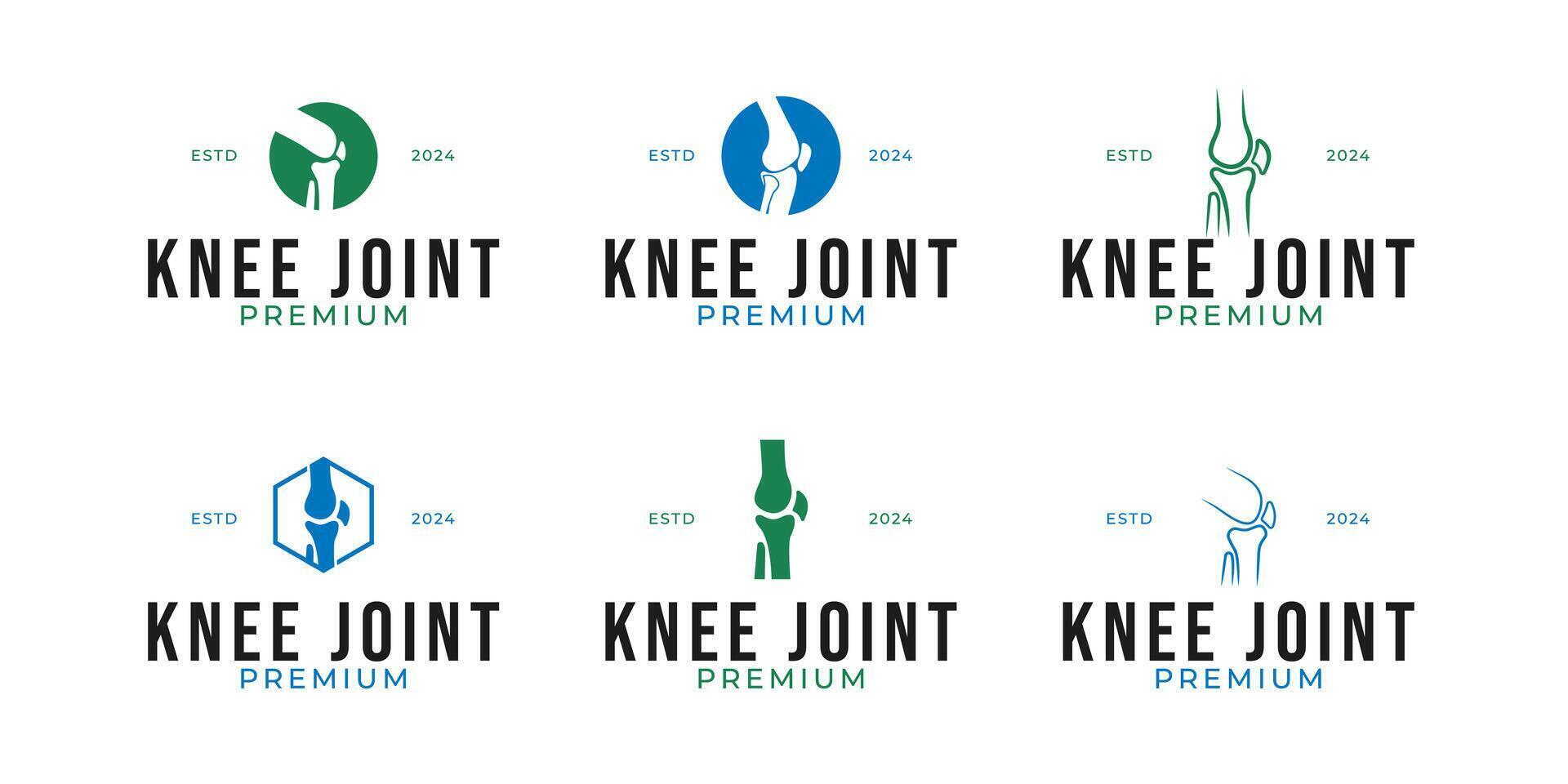 Set of knee joint bone logo design concept template illustration vector