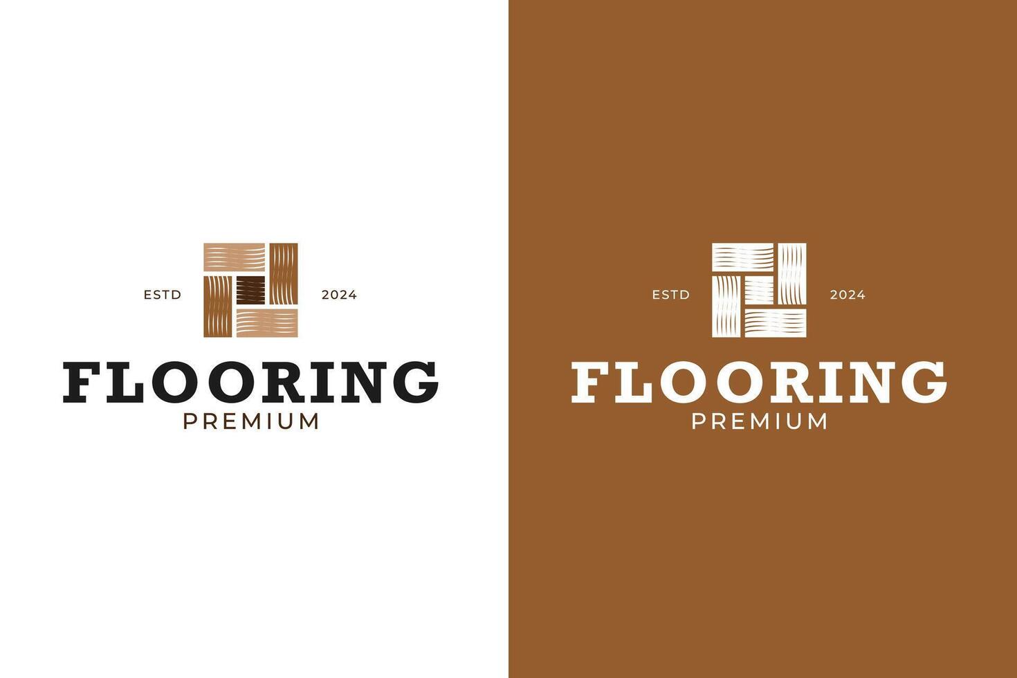 Wood flooring tile logo design concept illustration idea vector