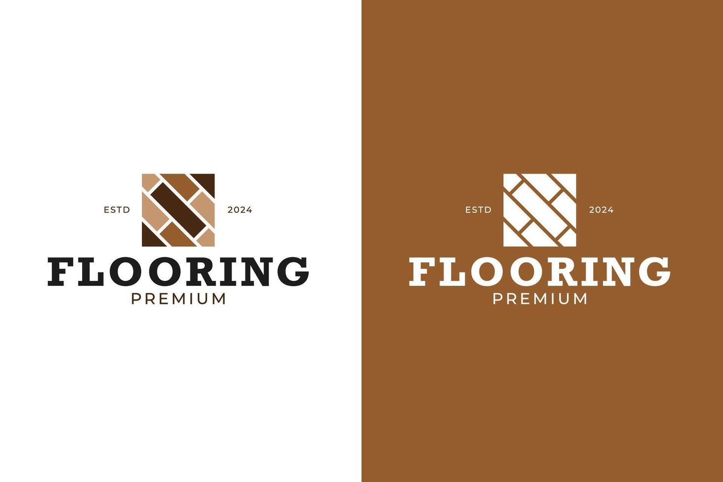 Wood tile logo design concept illustration idea vector