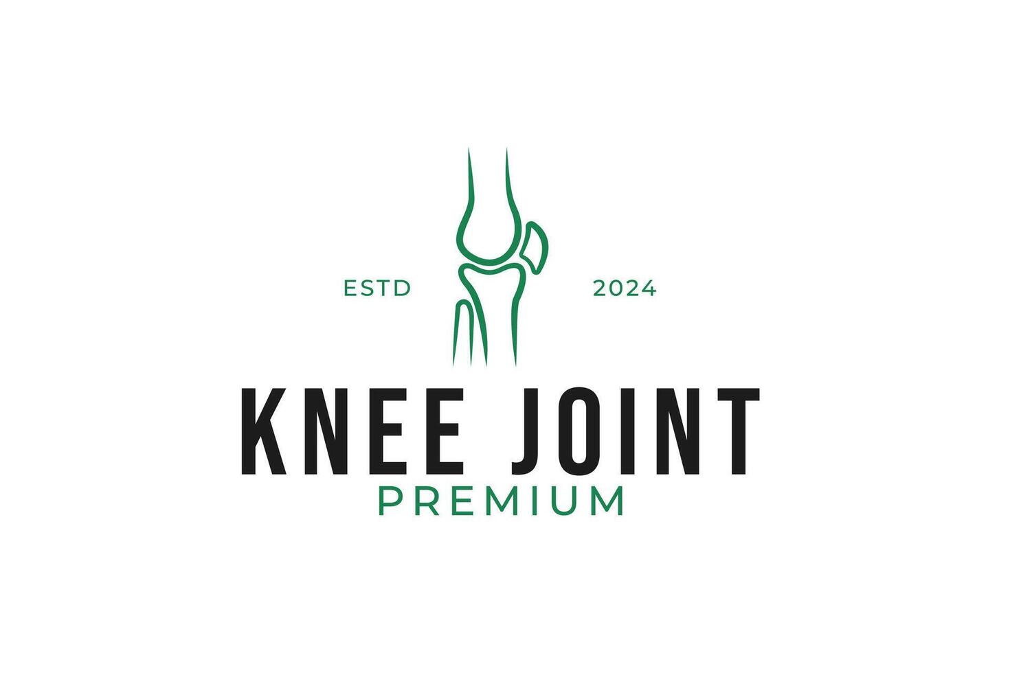 Knee joint bone icon with line style logo design concept template illustration vector