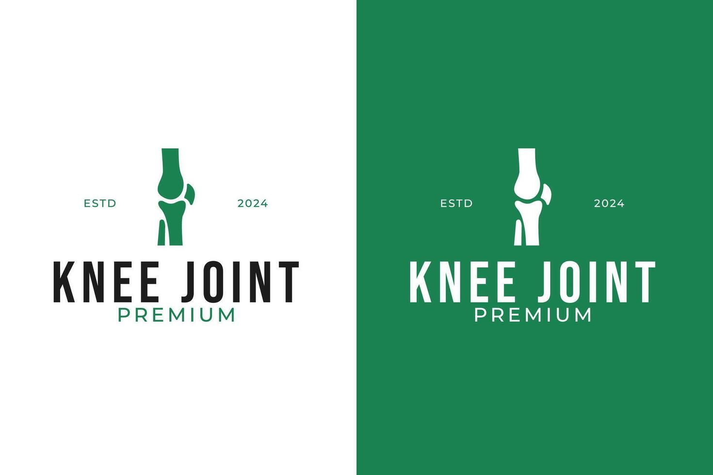 Flat knee joint bone logo design concept template illustration vector