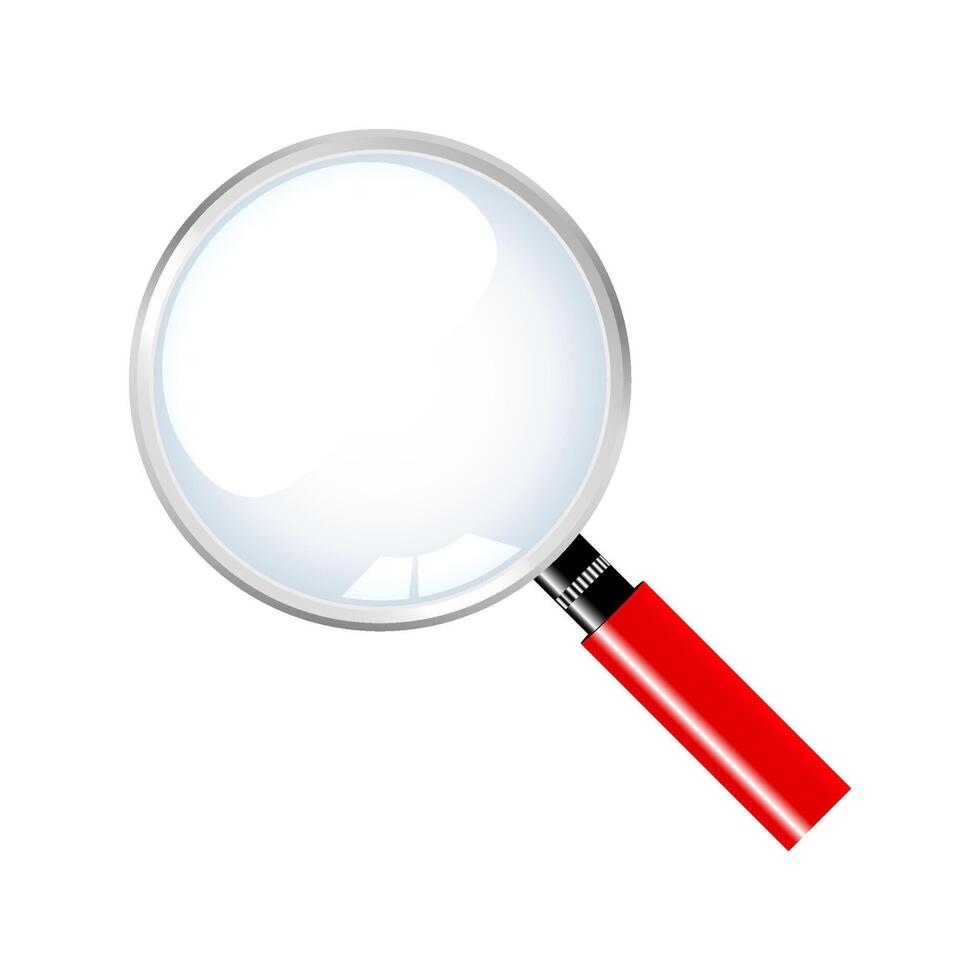 Magnifying glass loupe with gray handle on white background vector