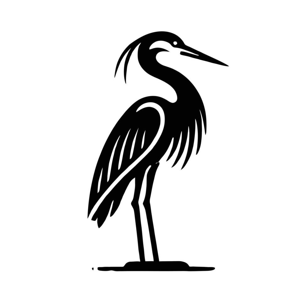 Heron bird logo illustration vector
