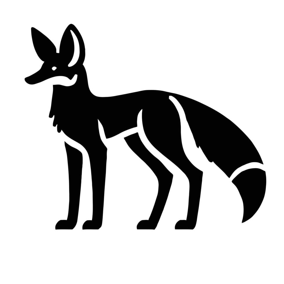 Fox silhouette on white background vector