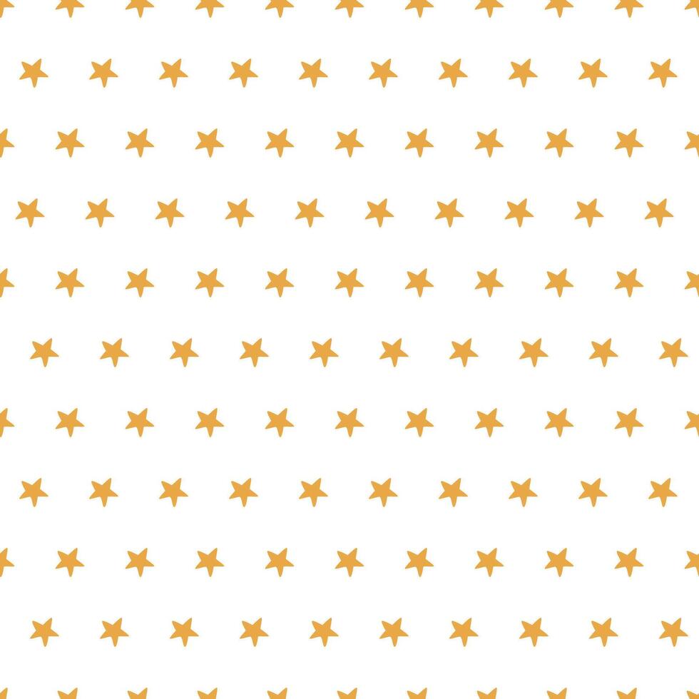 Seamless pattern with golden or yellow stars on a white background. Ideal for festive wrapping paper, kids decor, textile prints, stationery, and digital designs. vector