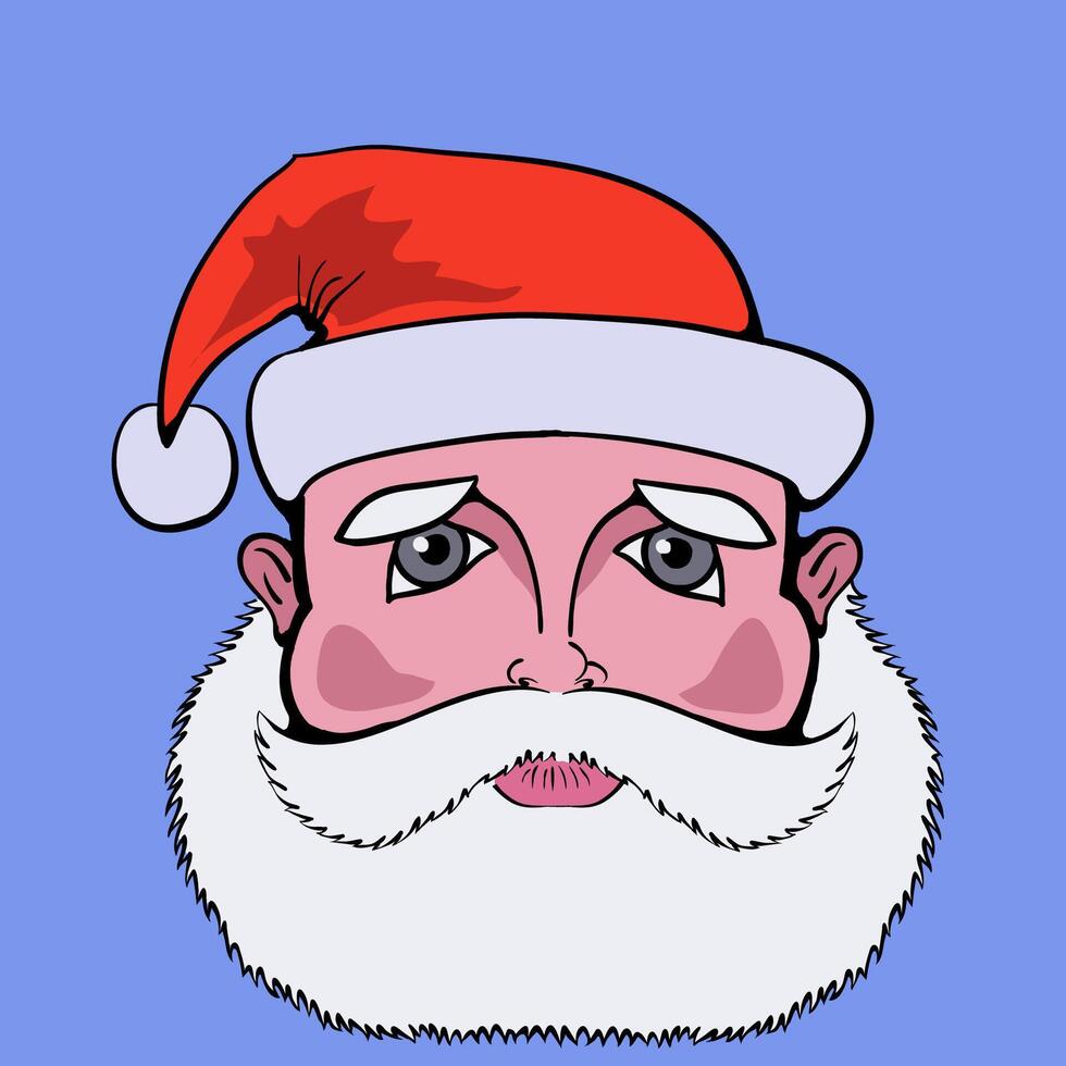 Santa Claus with mustache vector