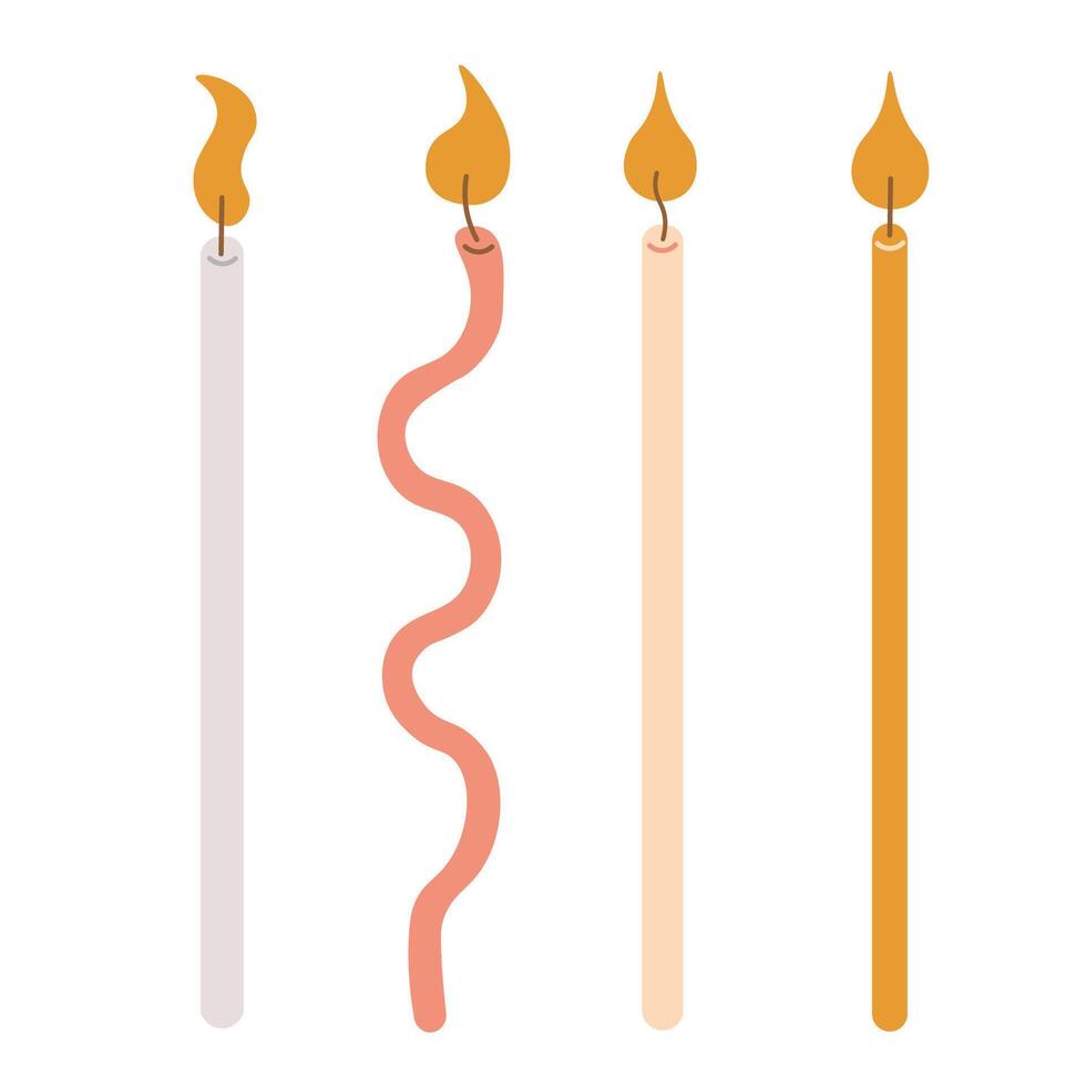 thin candle set in shape style vector