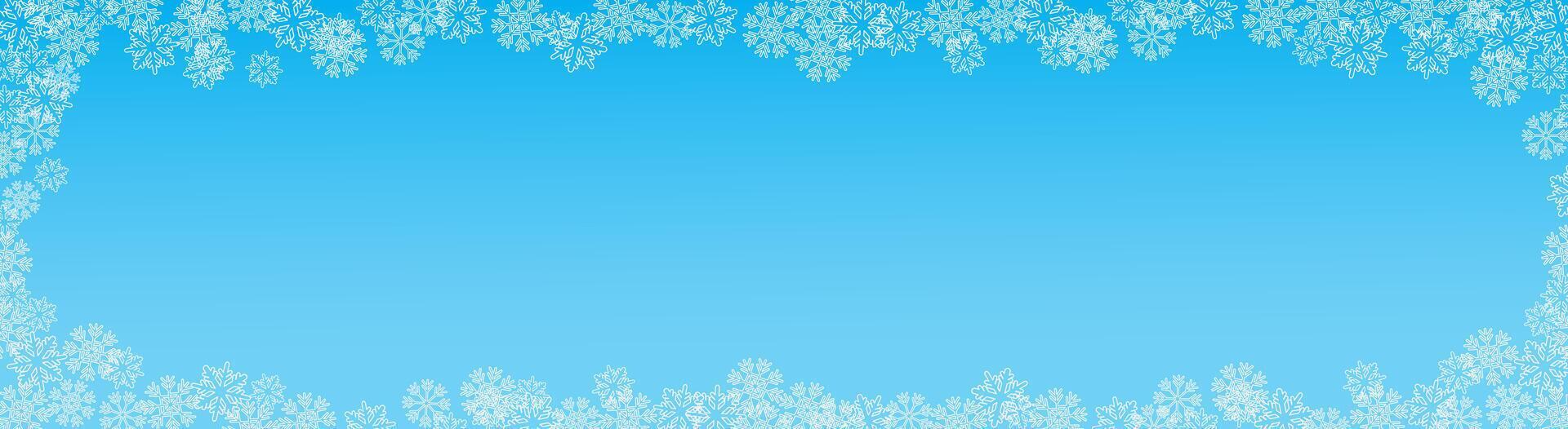horizontal snowflake background frame vector