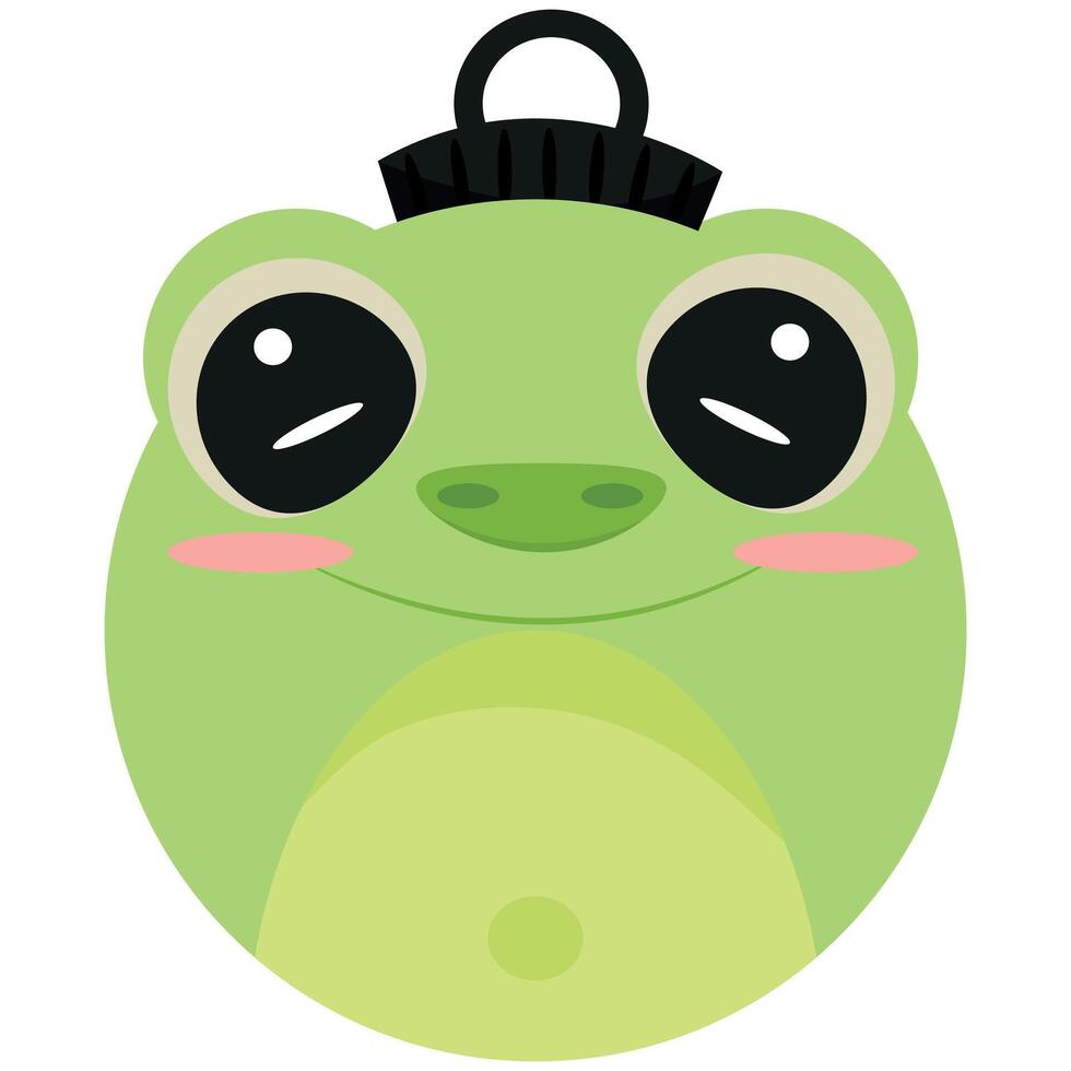 christmas tree decoration bauble icon with green frog design, for various textiles, posters or banners vector