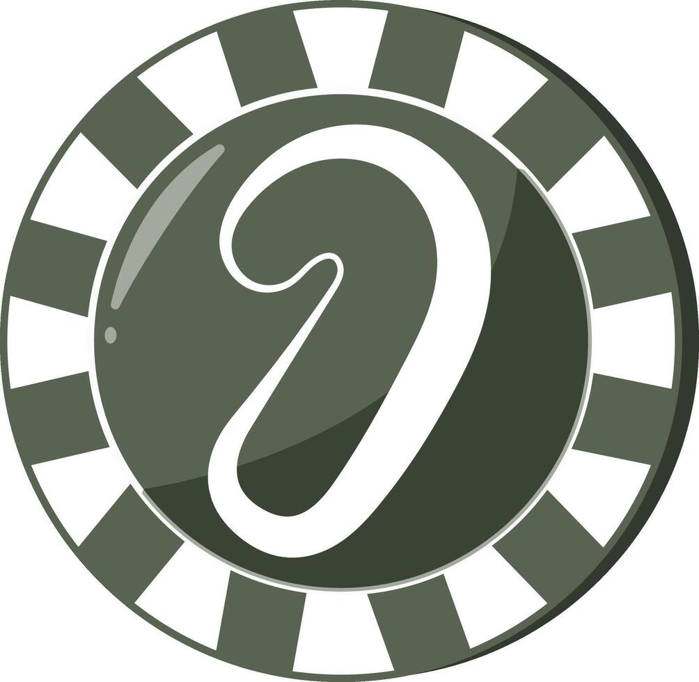 new year design of poker chip for game in green colors with new year candy icon, for different designs, posters or banners vector