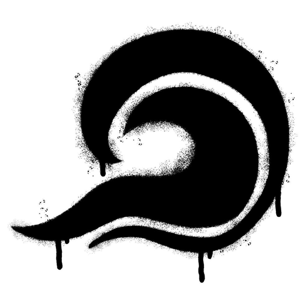 Spray Painted Graffiti wave water sea icon isolated on white background. vector