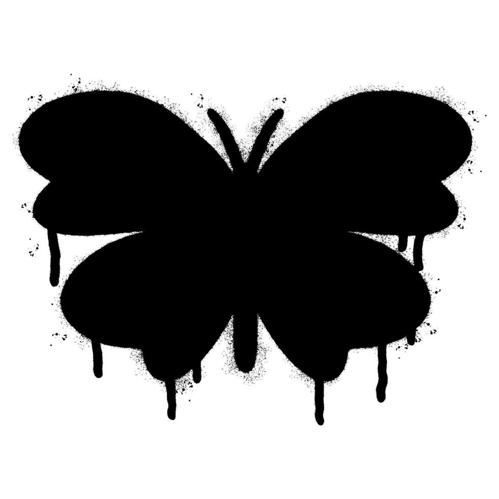 Spray Painted Graffiti butterfly icon Sprayed isolated with a white background. vector