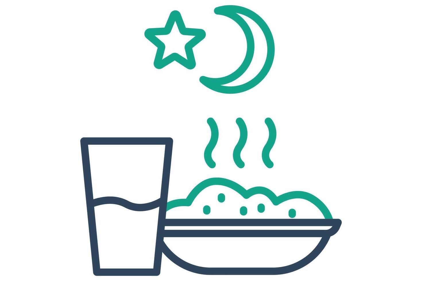 Dinner icon. line icon style. icon related to meal. food elements illustration vector