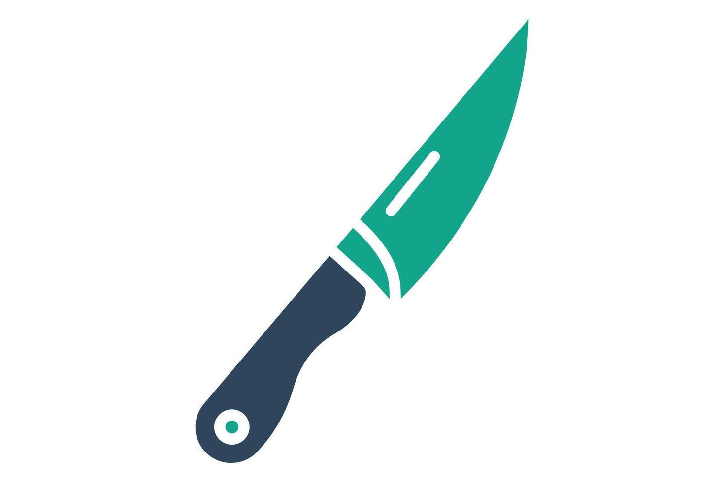 Knife icon. solid icon style. icon related to kitchen appliances. meal elements illustration vector