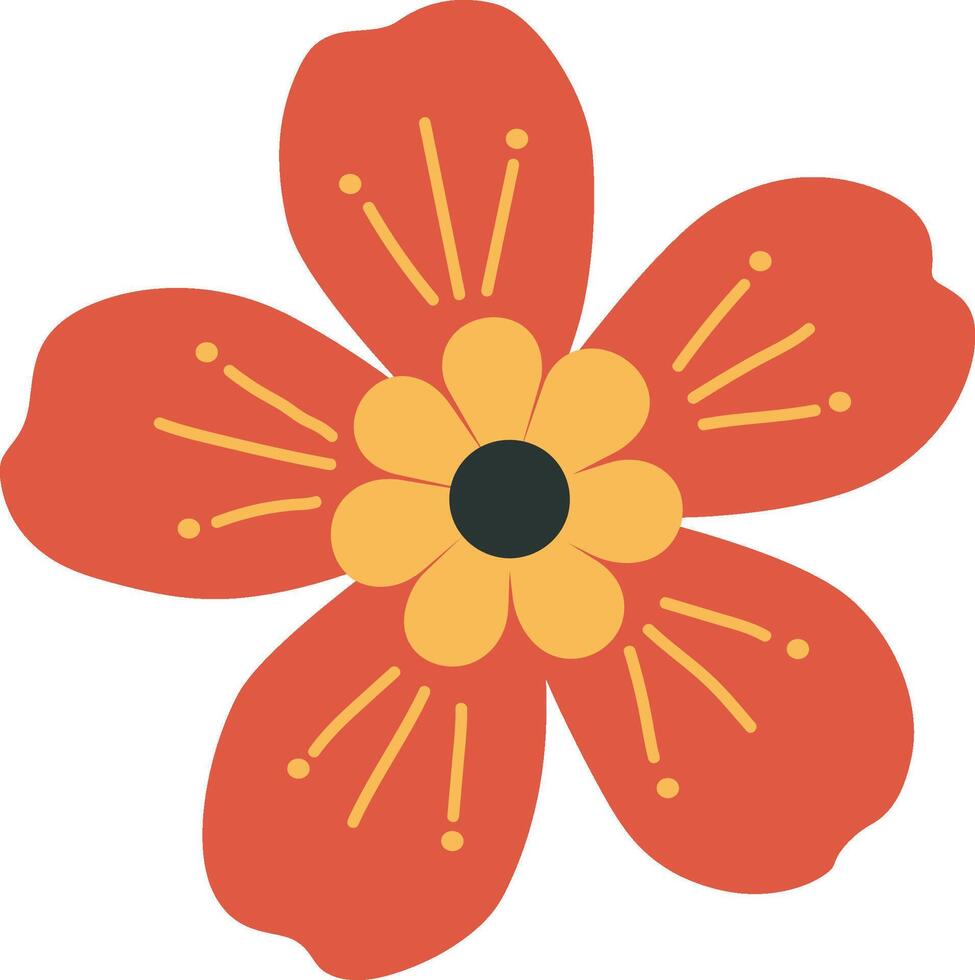 orange flower icon vector
